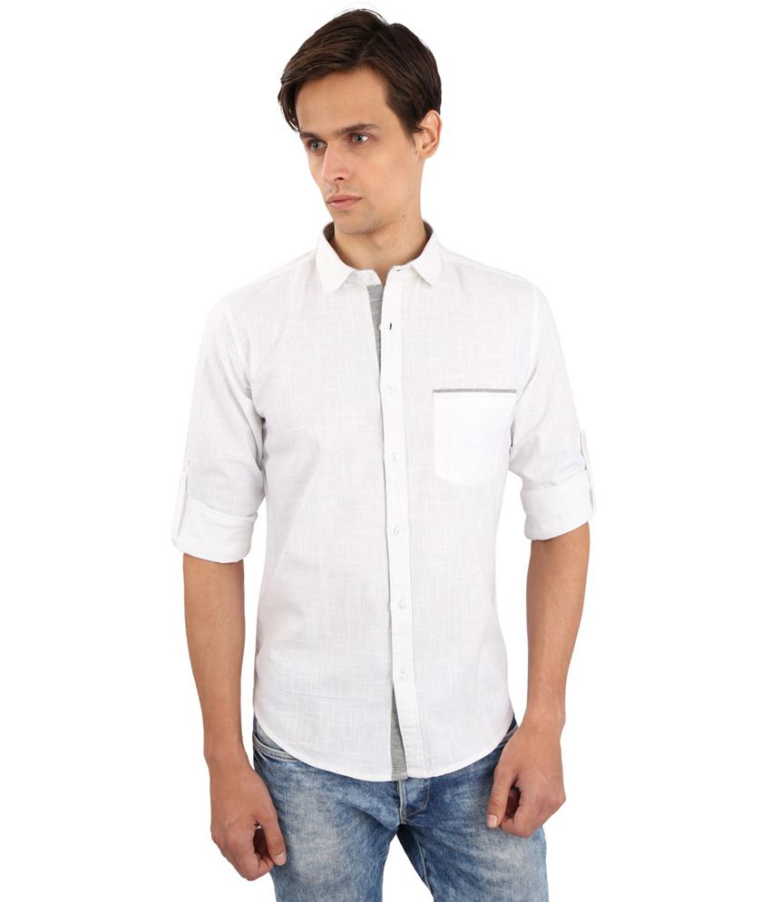 Edenelliot White Semi Casual Shirt - Buy Edenelliot White Semi Casual ...