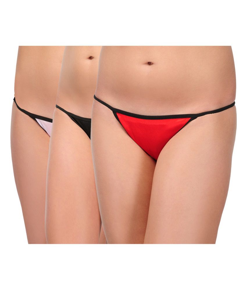 Buy Urbaano Multi Color Satin Thongs Pack Of 3 Online At Best Prices In India Snapdeal