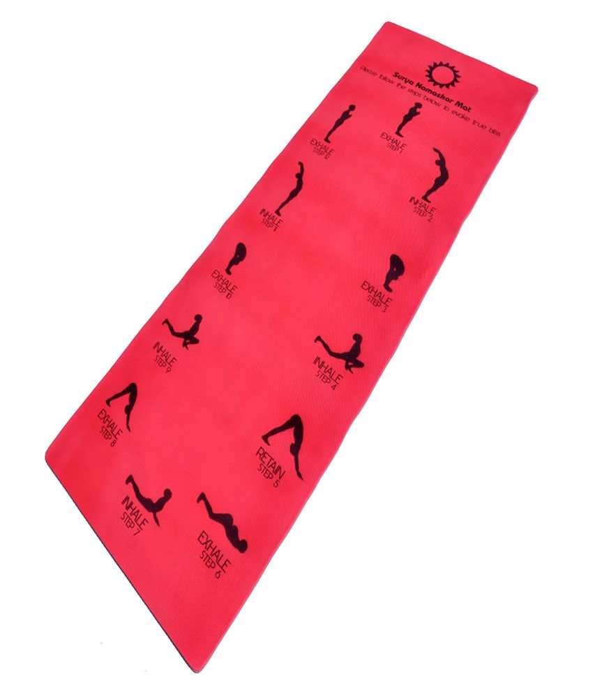 Aerolite Red Extra Long Sun Salutation Yoga Mat - 10mm ...