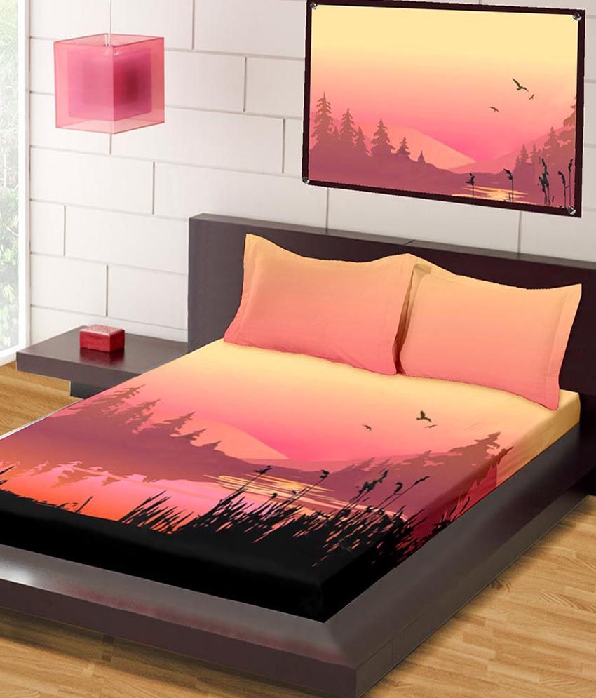 Bed Sheets And Pillow Covers | raymond home pink natural cotton double bed sheet with 4 Bed Sheets And Pillow Covers | raymond home pink natural cotton double bed sheet with 4