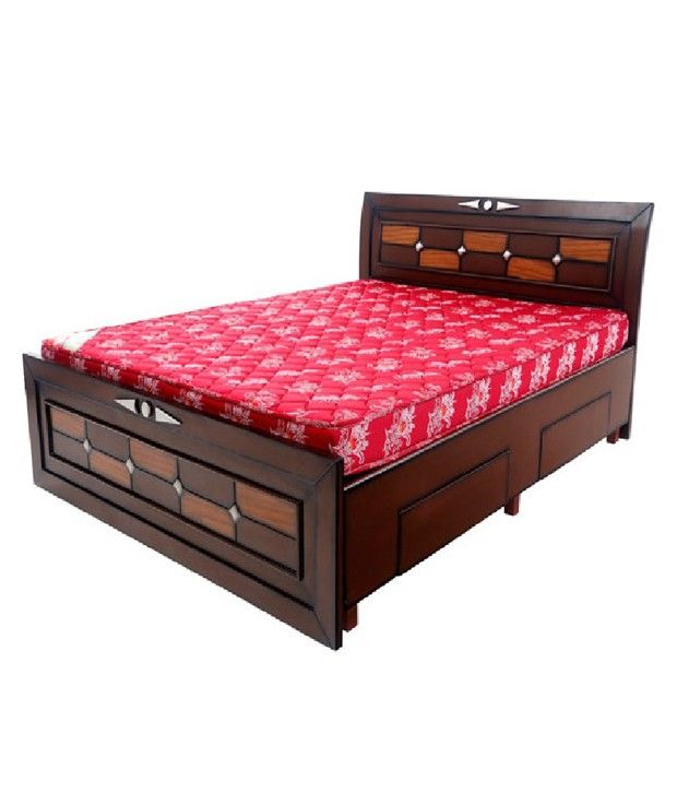 Solid Wood Double Bed with Storage Buy Solid Wood Double Bed with