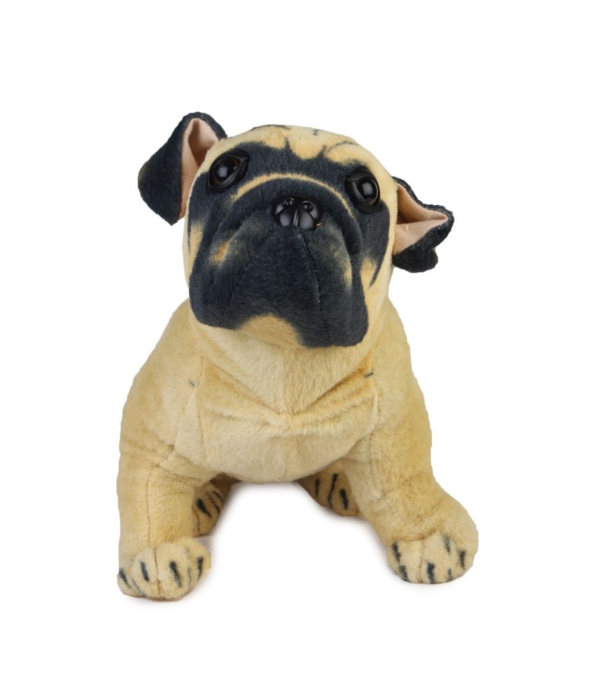 Funny Teddy Bear Biege Staple Polyester Hutch Pug Dog sitting - 25cm ...