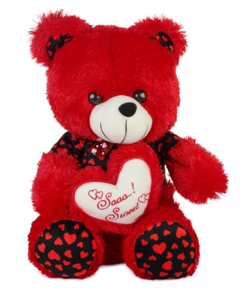 Funny Teddy Red Staple Polyester Teddy bear with Heart 
