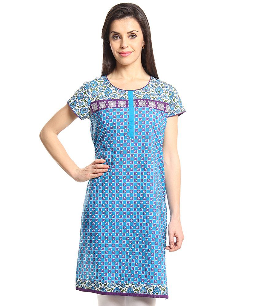 Imara Blue Half Kurta - Buy Imara Blue Half Kurta Online at Best Prices ...