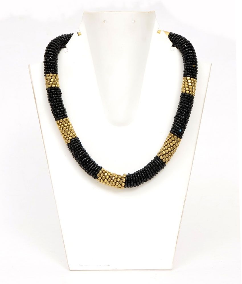 Royal Jewellery Black Glass Necklace Buy Royal Jewellery Black Glass