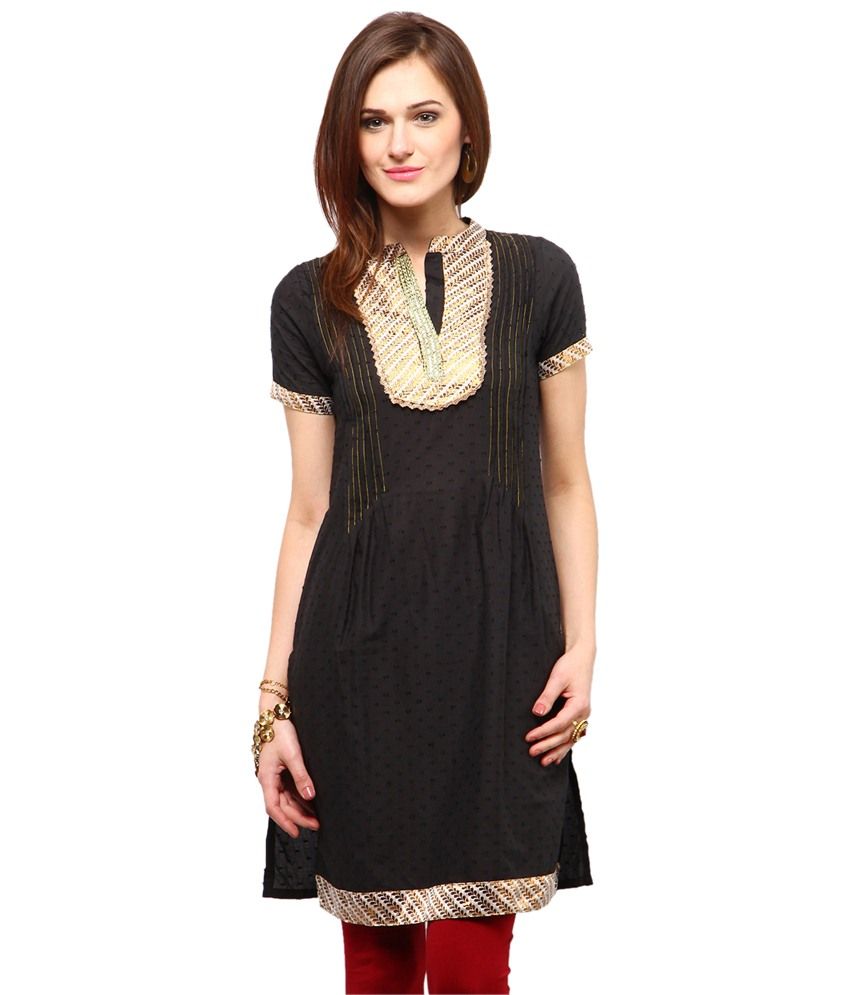 Yepme Black Solid Sleeveless Kurti - Buy Yepme Black Solid Sleeveless ...