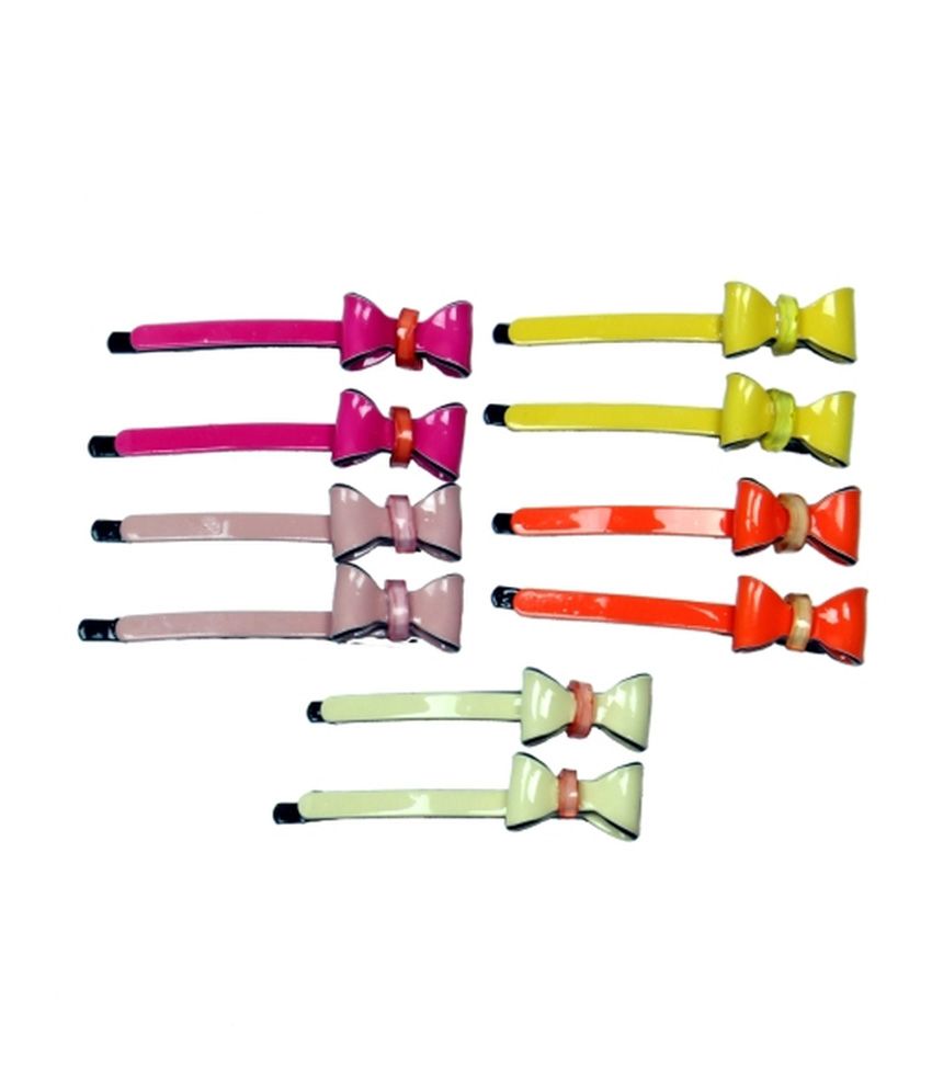 Takspin Plain Bow Printed Plastic Material Hair Pins: Buy Online at Low ...