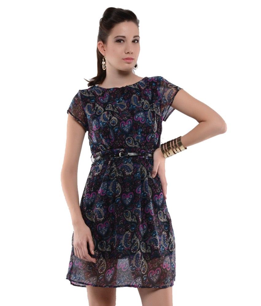 Mayra Purple Bodycon Georgette Medium Dress - Buy Mayra Purple Bodycon Georgette Medium Dress 