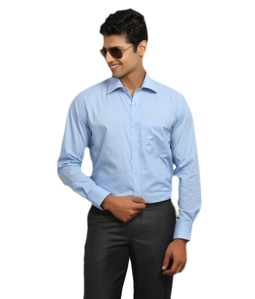 Buy Peter England Blue Solid Nuvo Fit 