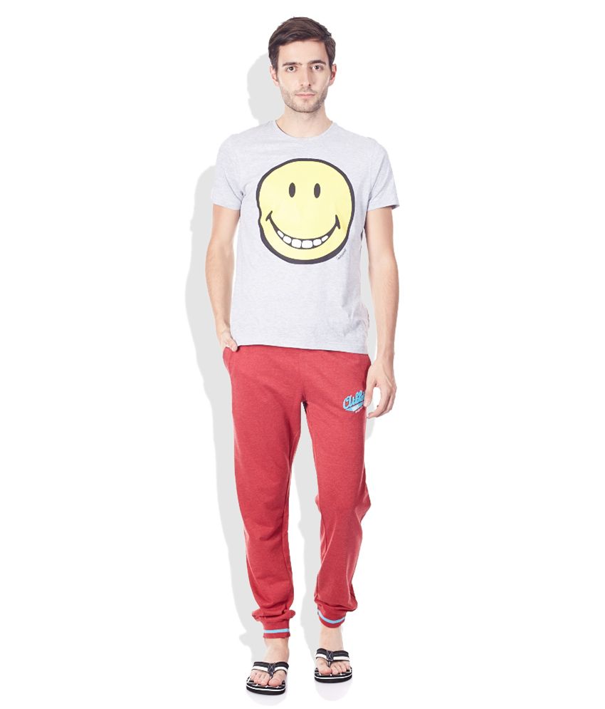 smiley world track pants