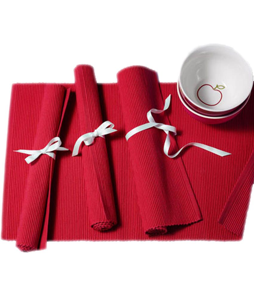 Zephyrtex Red Table Mat Set of 5 Buy Zephyrtex Red Table Mat Set