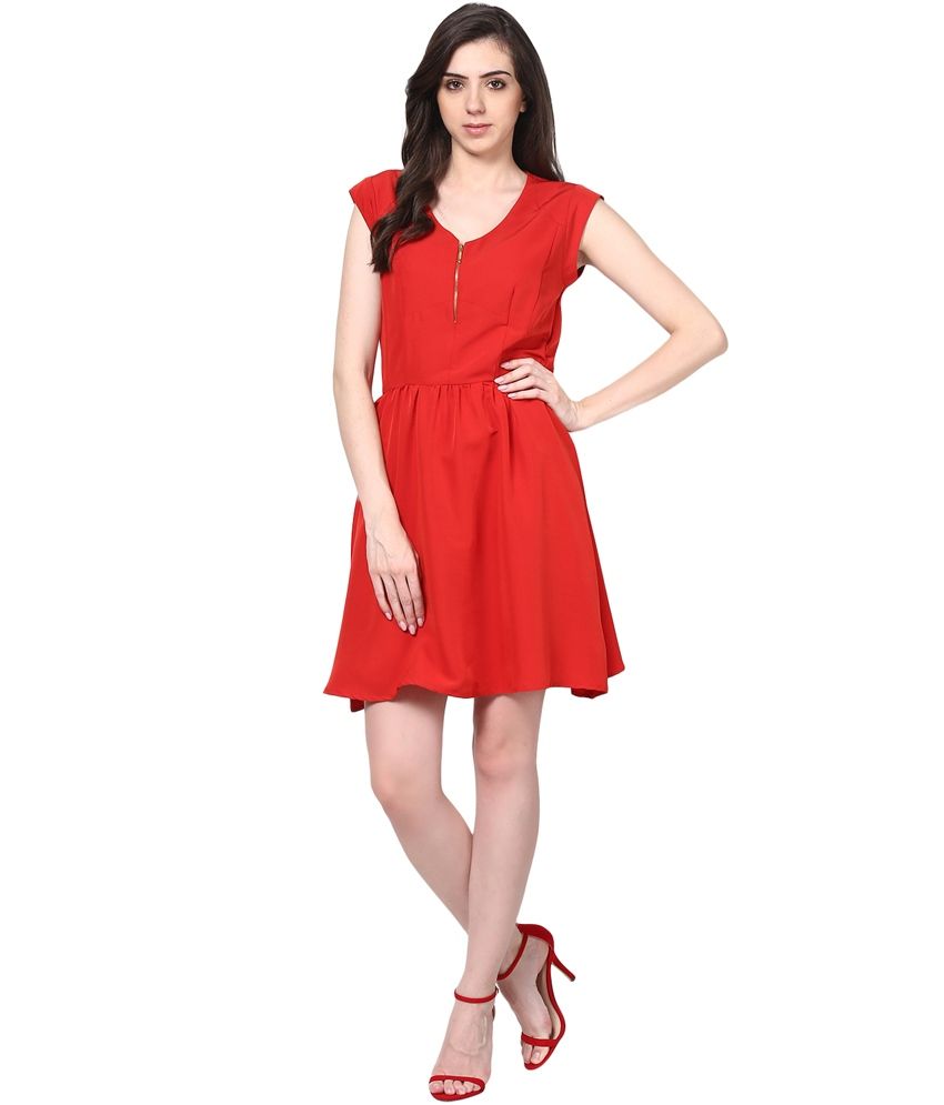 red crepe gown