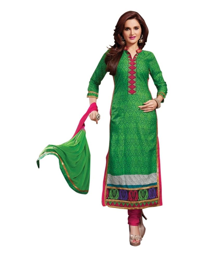 Abhinna Cotton Embroidered Dress Material Buy Abhinna Cotton
