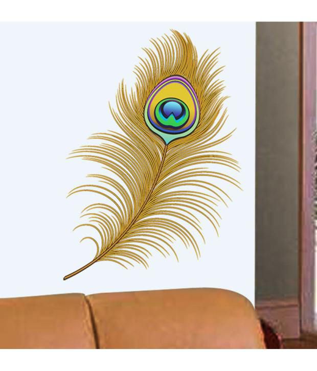     			HOMETALES Dreamy Peacock Feather Wall Sticker (70cm x 60cm)