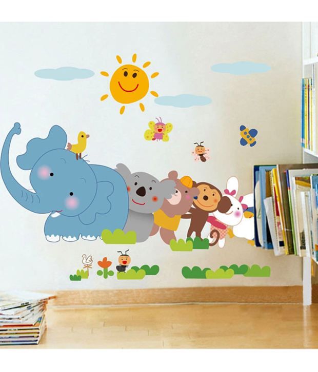     			HOMETALES Wall Sticker Cartoon Characters ( 70 x 100 cms )