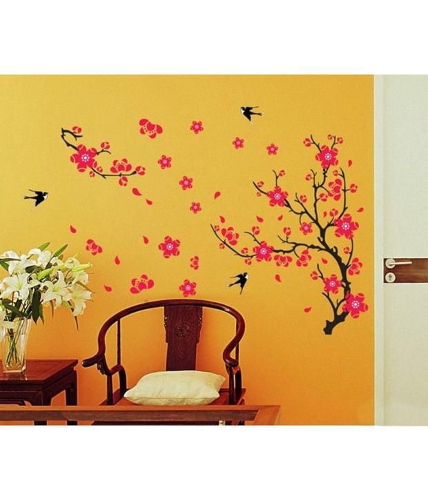 StickersKart Wall  Stickers Black Branch with Flowers 818 