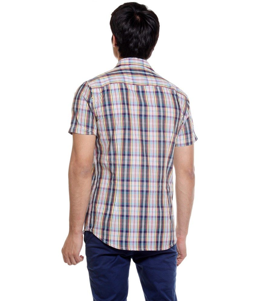 half sleeve shirt checks