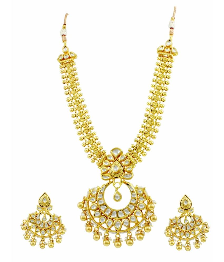 Orniza Vilandi Kundan Chaand Necklace Set - Buy Orniza Vilandi Kundan ...