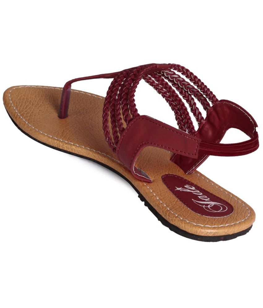 Jade Fashionable Maroon Sandals Price in India- Buy Jade Fashionable ...