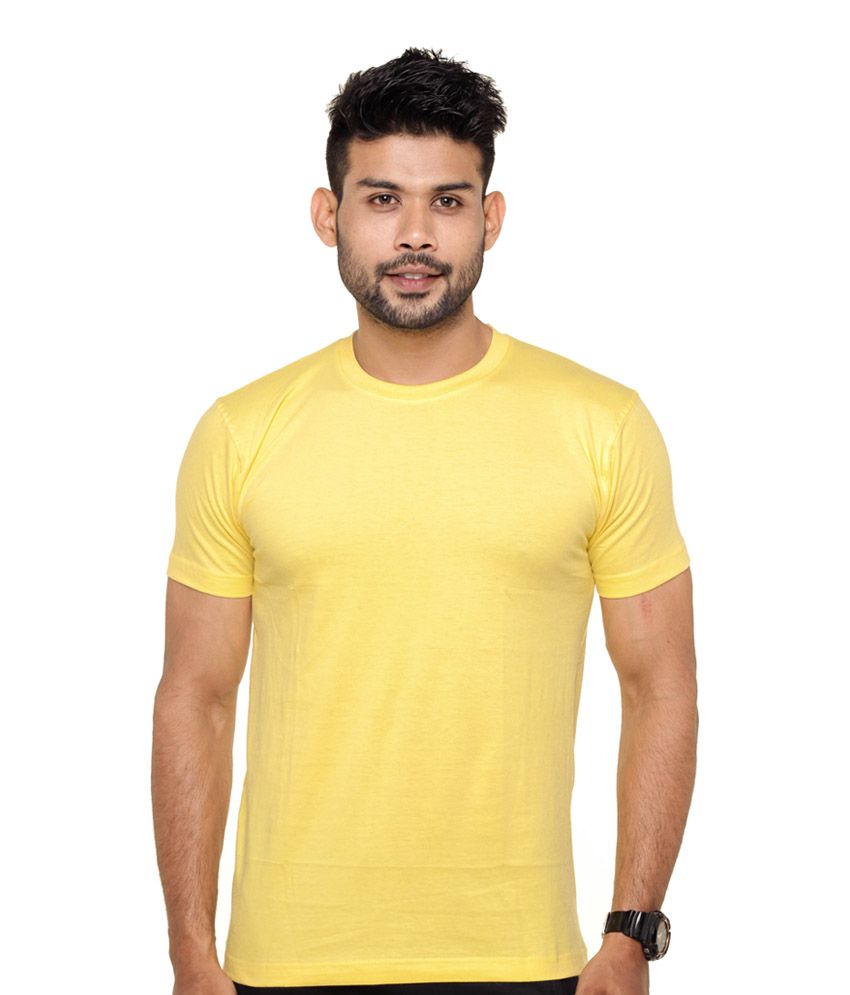     			FLEXIMAA - Yellow Cotton Regular Fit Men's T-Shirt ( Pack of 1 )