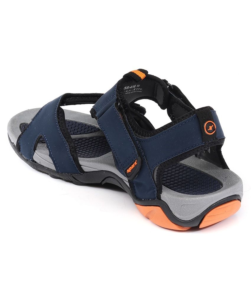 sparx navy blue orange sandals