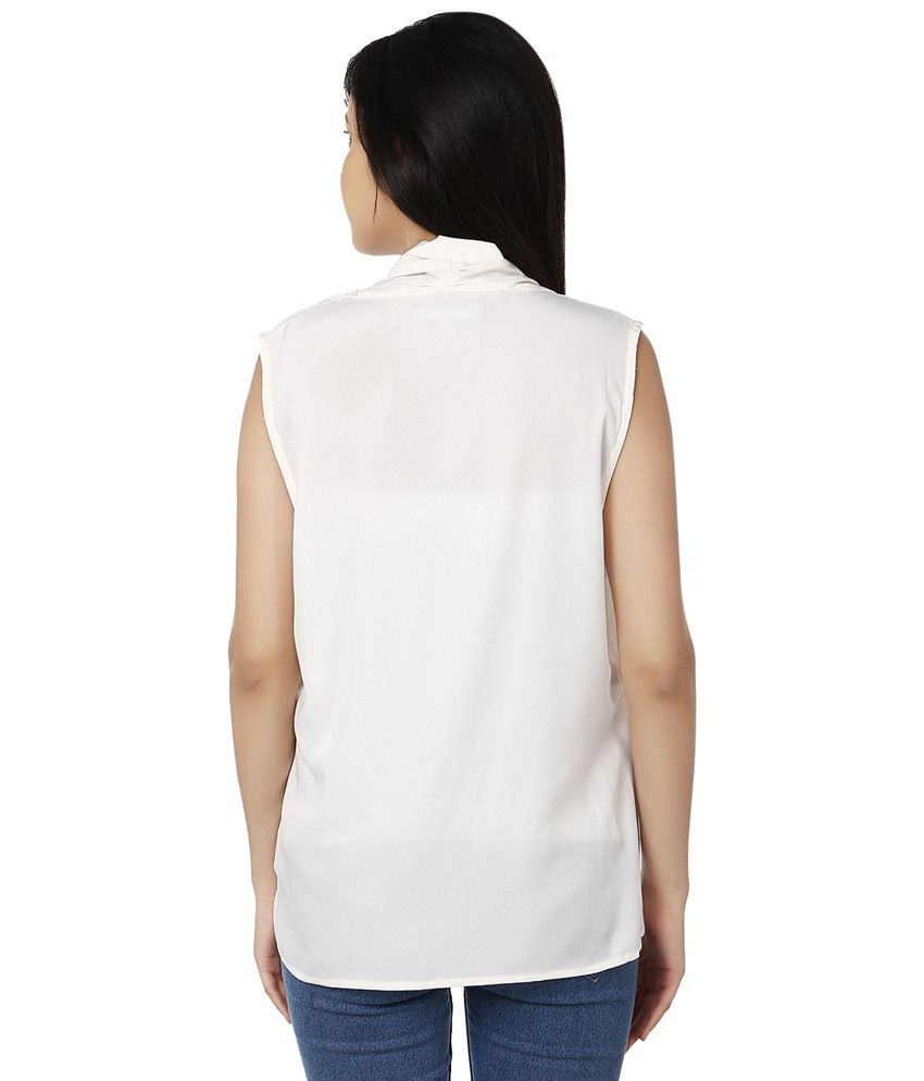 banana republic white sleeveless blouse