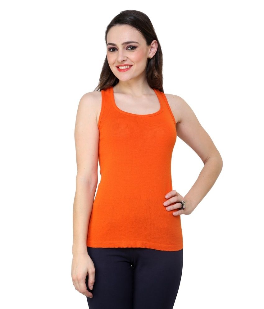 Buy Renka Orange Lycra Cotton Comfortable Tank Top For Women Online at Best Prices in India 