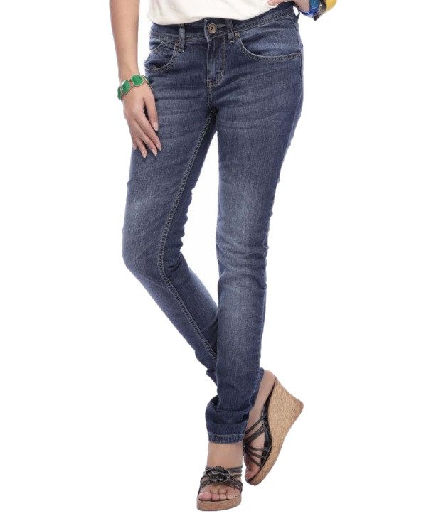 Buy I Jeanswear By Shoppers Stop Cotton Blue Jeans Online at Best ...
