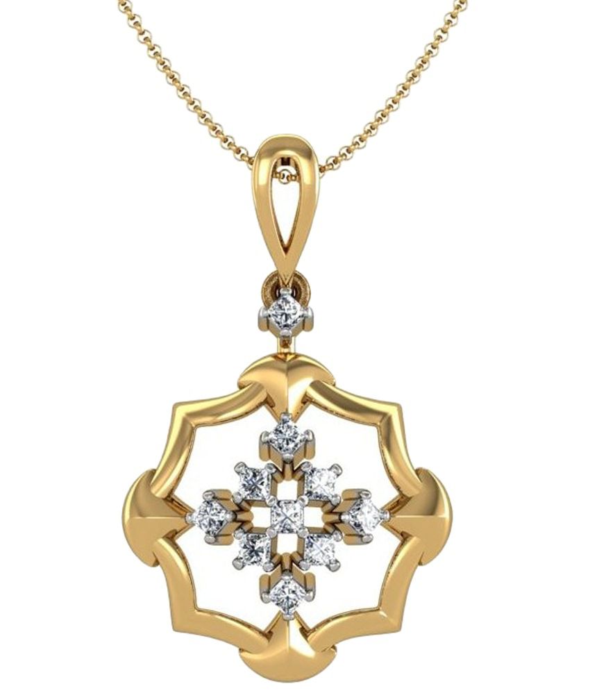 D'damas Noticeable 18 Kt Gold Plated Diamond Pendant: Buy D'damas ...