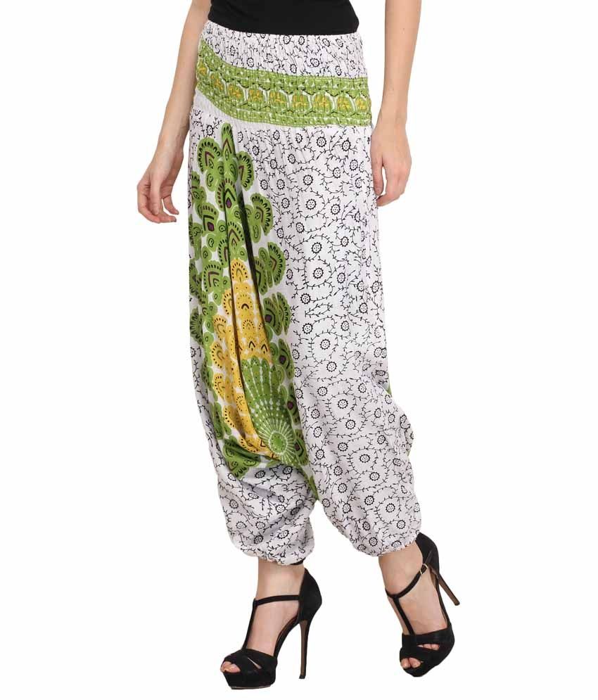 Happy Hangar White Viscose Harem Pants Price in India - Buy Happy ...