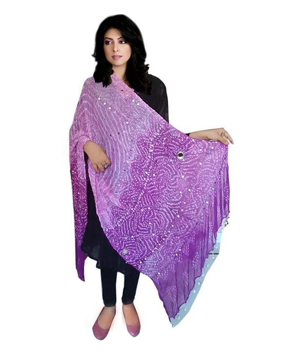 Apratim Purple Cotton Bandhej Dupatta Price in India Buy Apratim