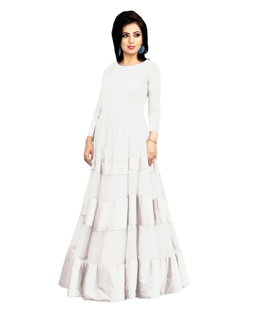 white anarkali dress online shopping