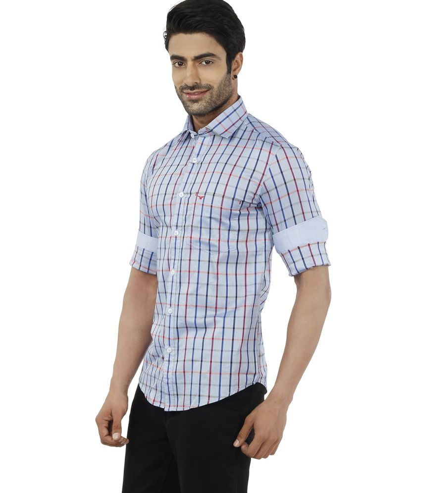 Dennis Lingo Blue Cotton Casuals Shirt - Buy Dennis Lingo Blue Cotton ...