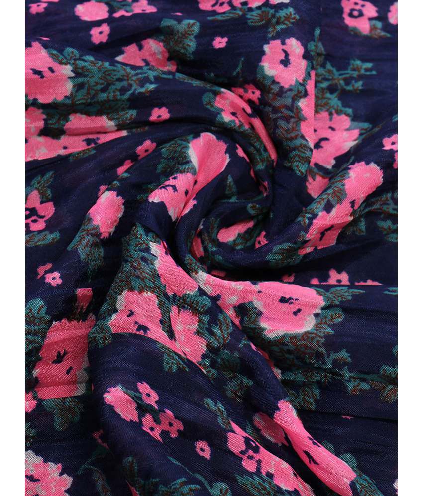 Dupatta Bazaar Blue & Pink Chiffon Printed Dupatta Price in India - Buy ...