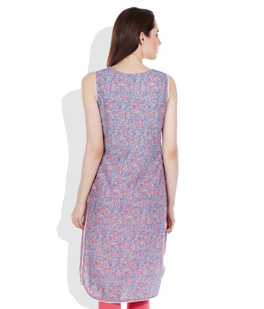 biba blue printed kurta