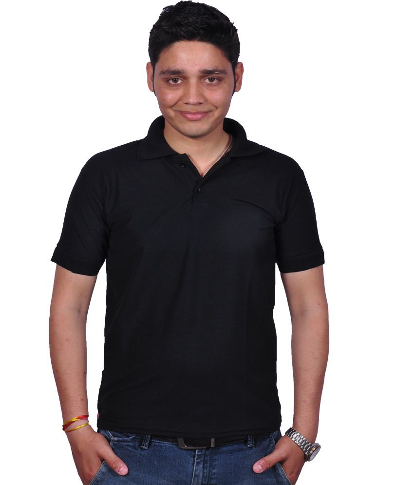 Gdivine Black and Green and Red Cotton Blend Half Sleeves Polo T-Shirts ...