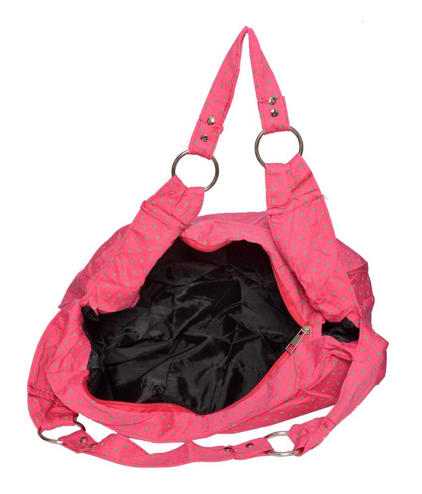 pink hobo leather handbag