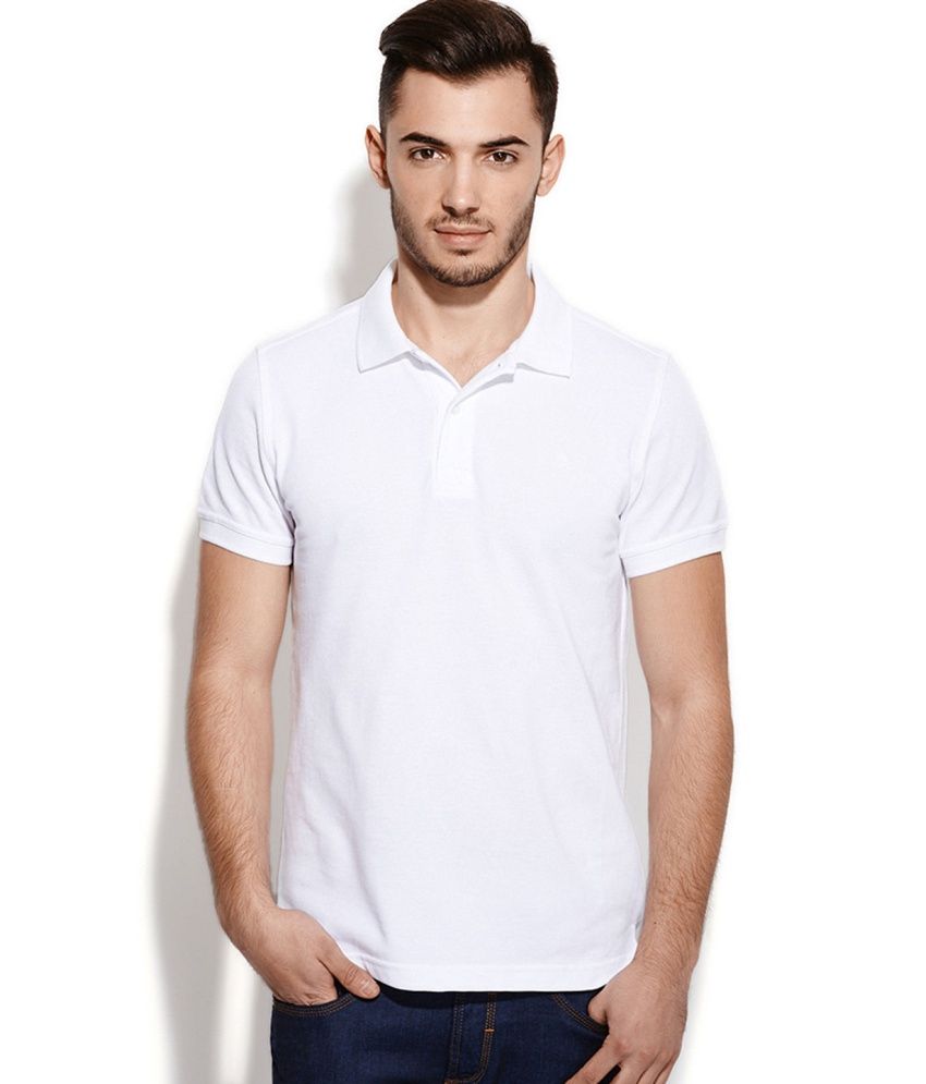 Atti33dude White Cotton Polo TShirts For Men Buy Atti33dude White