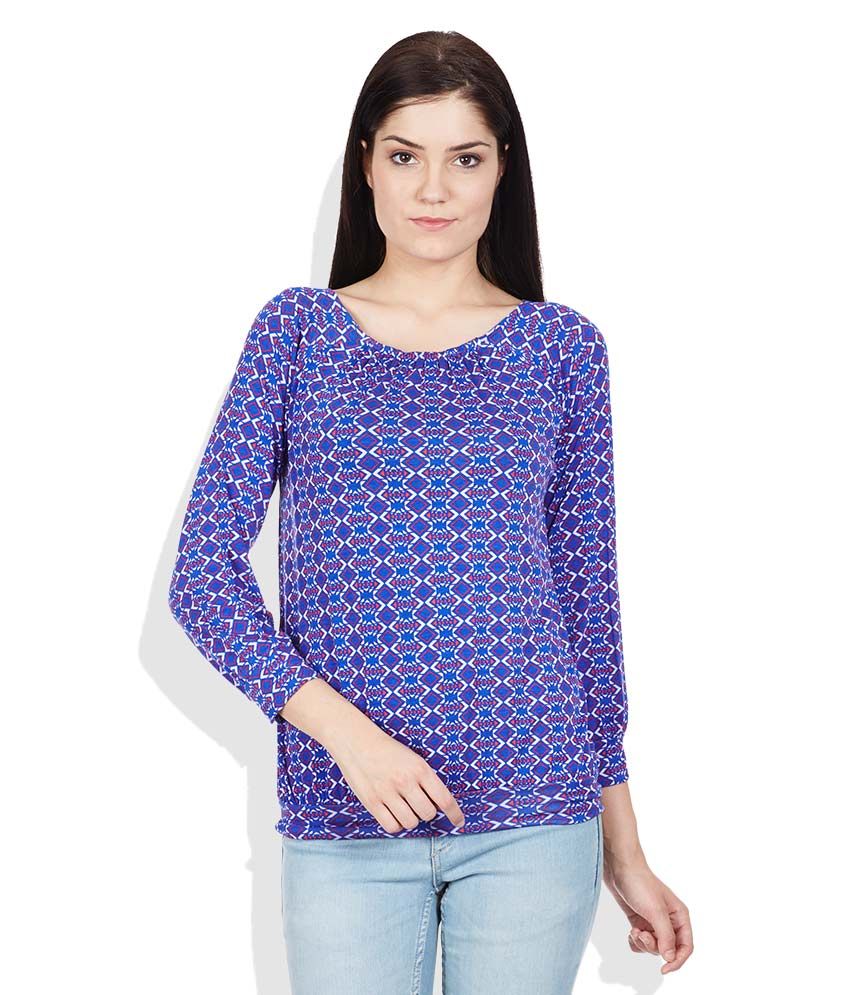 AND Blue Round Neck Top - Buy AND Blue Round Neck Top Online at Best ...