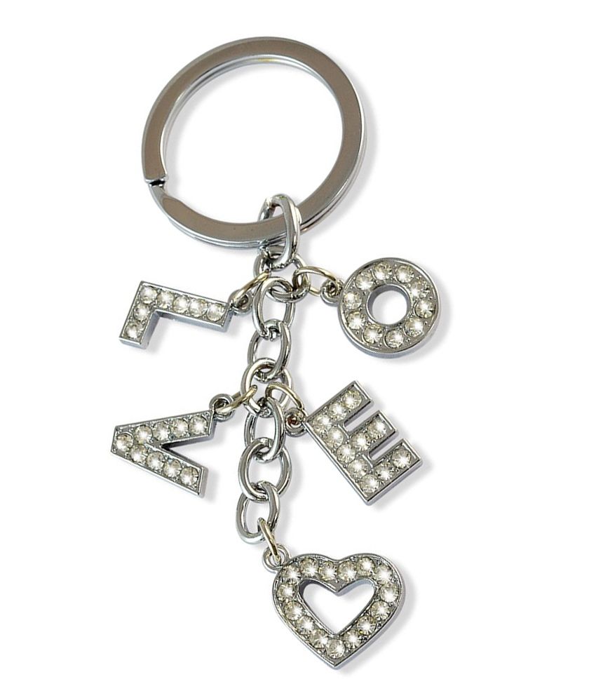 Sarah Love & Heart Silver Metal Key Chain: Buy Online at Low Price in ...