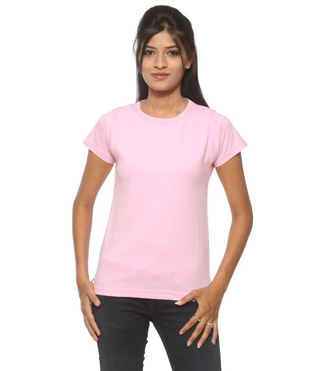 Buy Threadz Pink Cotton Round Neck T-shirt Online at Best Prices in ...