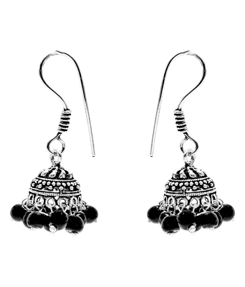 oxidized black earrings