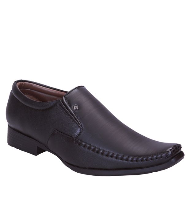     			Aadi Black Slip On Artificial Leather Formal Shoes
