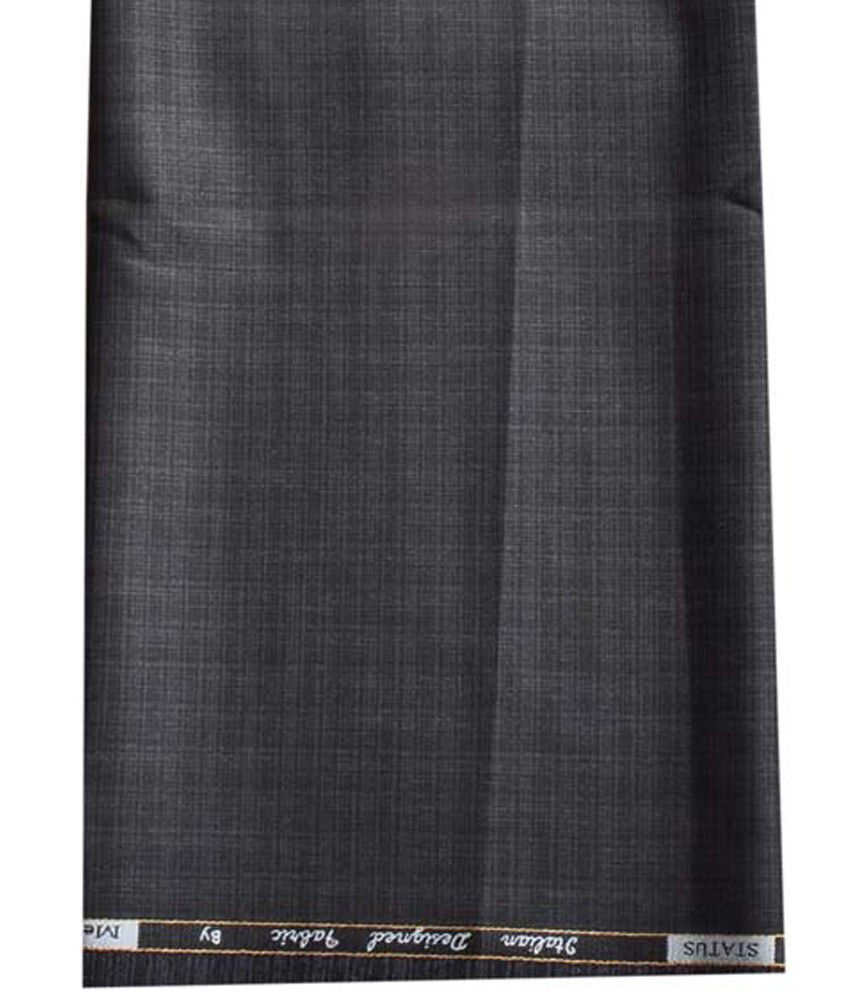 Gwalior Suitings Executive Gray Chex Poly Blend Unstitched Pant Pc ...
