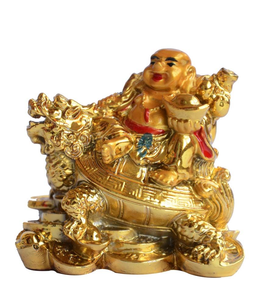     			Anjalika Laughing Buddha Sitting on Dragon Tortoise Fengshui