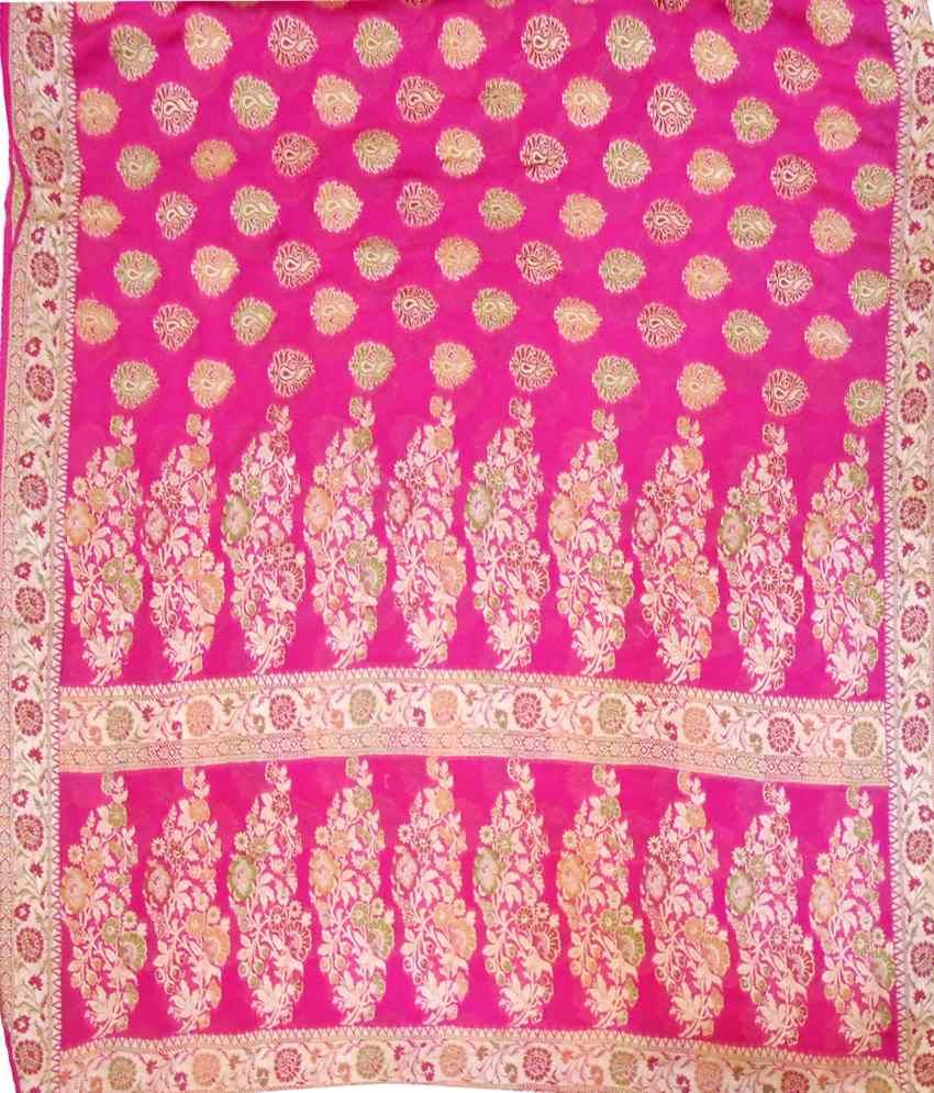 Amit Kumar Dubey Pink Art Silk Saree - Buy Amit Kumar Dubey Pink Art ...