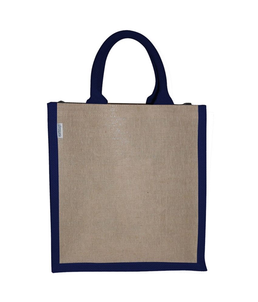 Buy EARTHBAGS Juco Bag With Blue Gusset & Padded Webbing Handle at Best ...