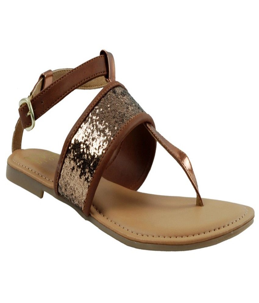 Eve Dior Brown PU Sandals Price in India- Buy Eve Dior Brown PU Sandals Online at Snapdeal