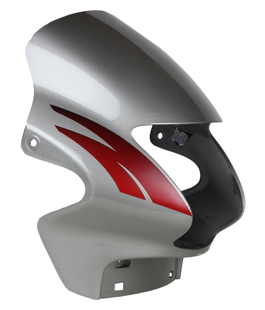 Sai SAI85A Headlight Visor for Hero Passion Plus (Silver and Red) Buy