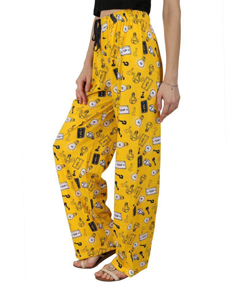 Buy Pajjama Party Yellow Cotton Pajamas Online at Best Prices in India ...